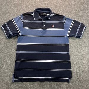 Chaps Ralph Lauren Shirt Mens Size Large Polo Striped Preppy Short Sleeve Rugby